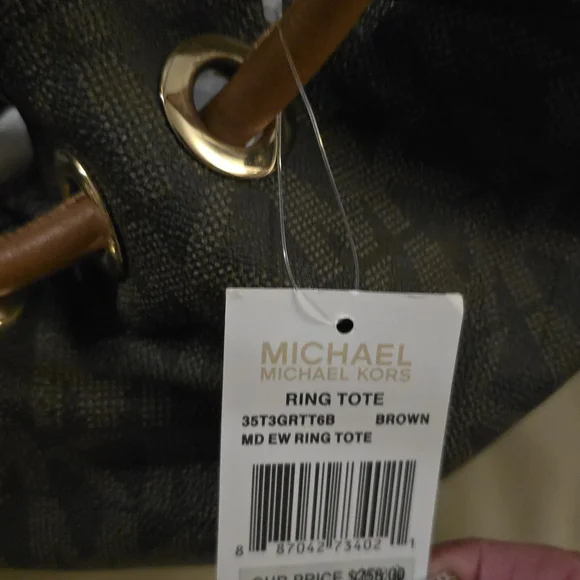 Michael Kors Dark Brown Shoulder Bag with Gold Accents - Picture 3 of 4